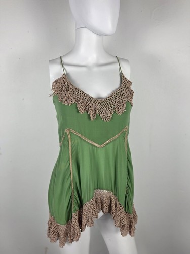 Sass bide olive green silk - &,